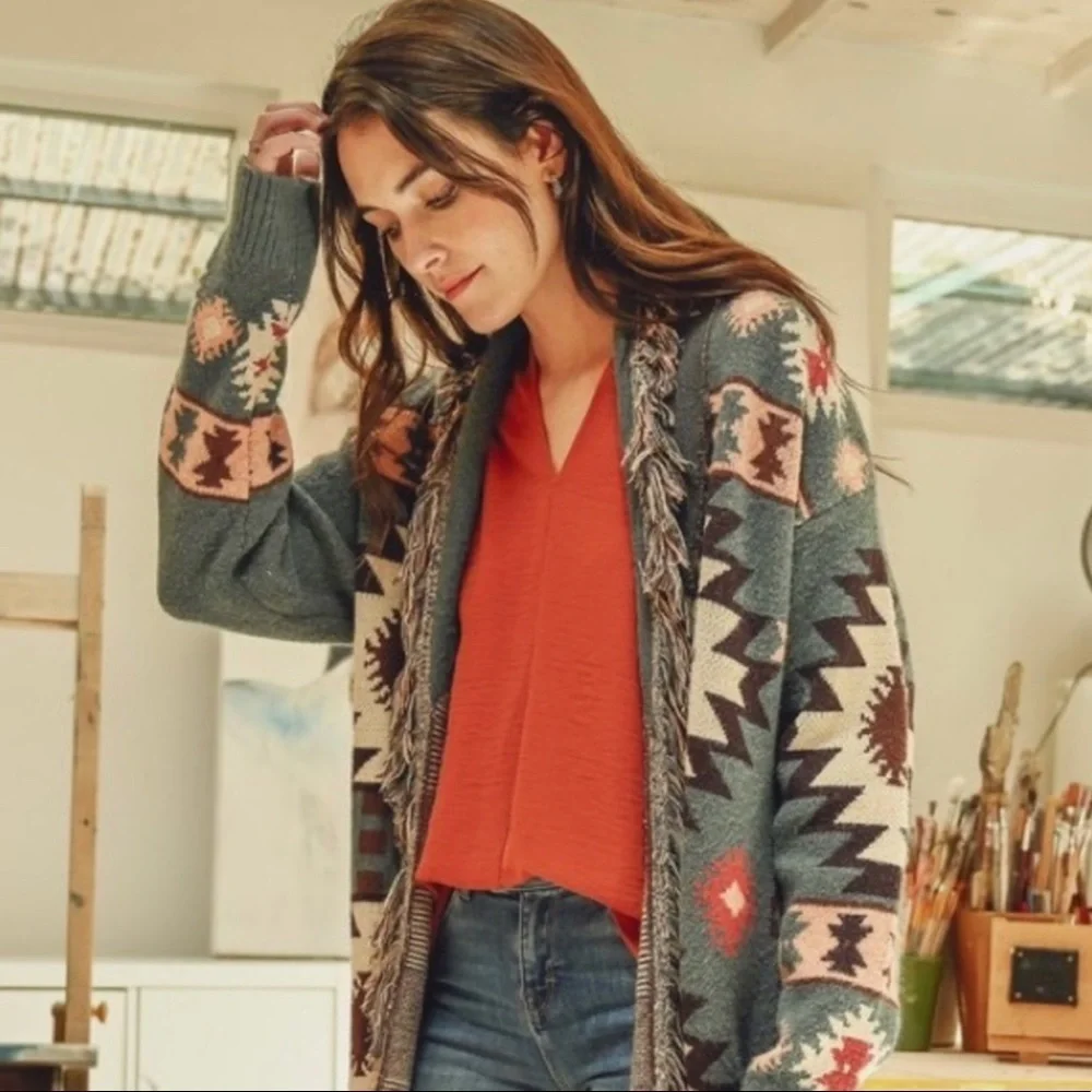 Native Cowichan Inspired Blanket Sweater